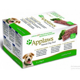 Applaws набор для собак "Курица, ягненок, лосось": 5шт.x150г, Dog Pate MP Country Selection-Chicken, Lamb, Salmon